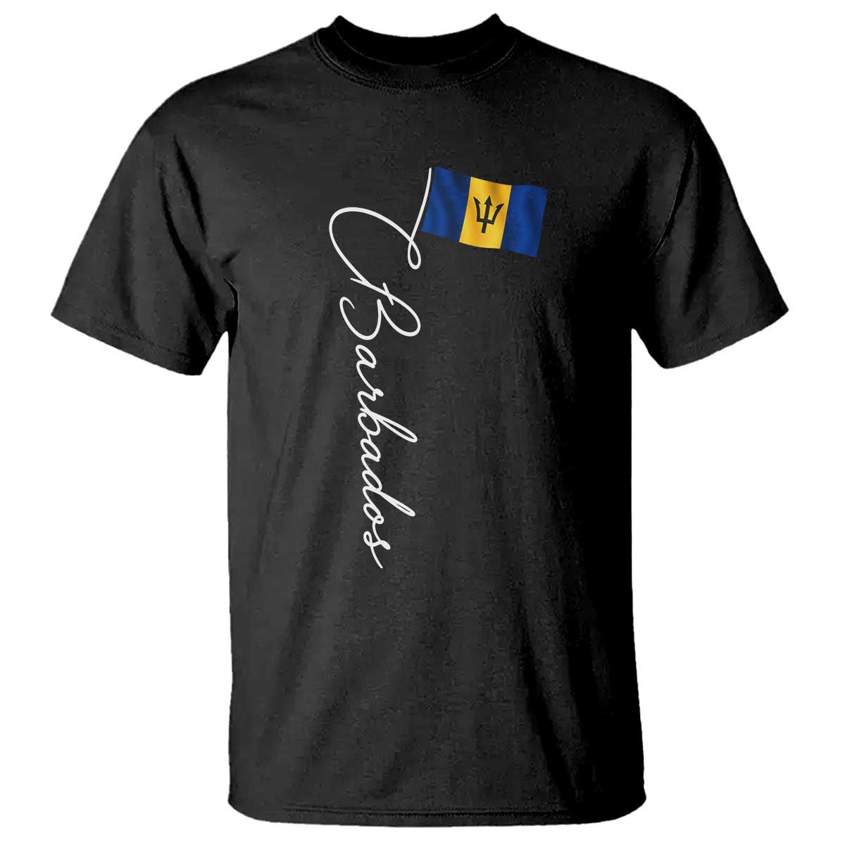Barbados Flag T Shirt Elegant Barbados Pride Patriotic Island Heritage Gift TS10 Black Print Your Wear