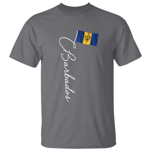 Barbados Flag T Shirt Elegant Barbados Pride Patriotic Island Heritage Gift TS10 Charcoal Print Your Wear