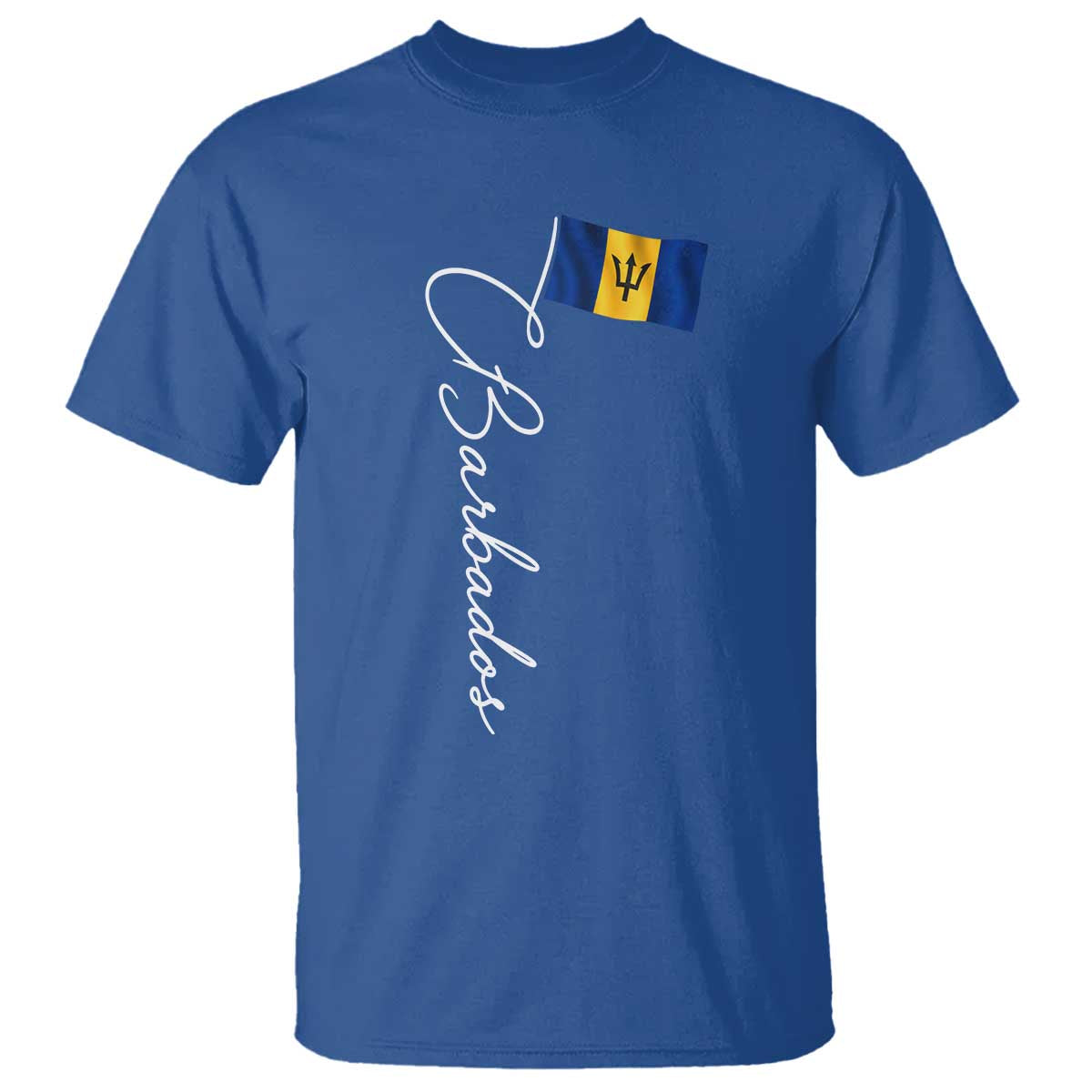 Barbados Flag T Shirt Elegant Barbados Pride Patriotic Island Heritage Gift TS10 Royal Blue Print Your Wear