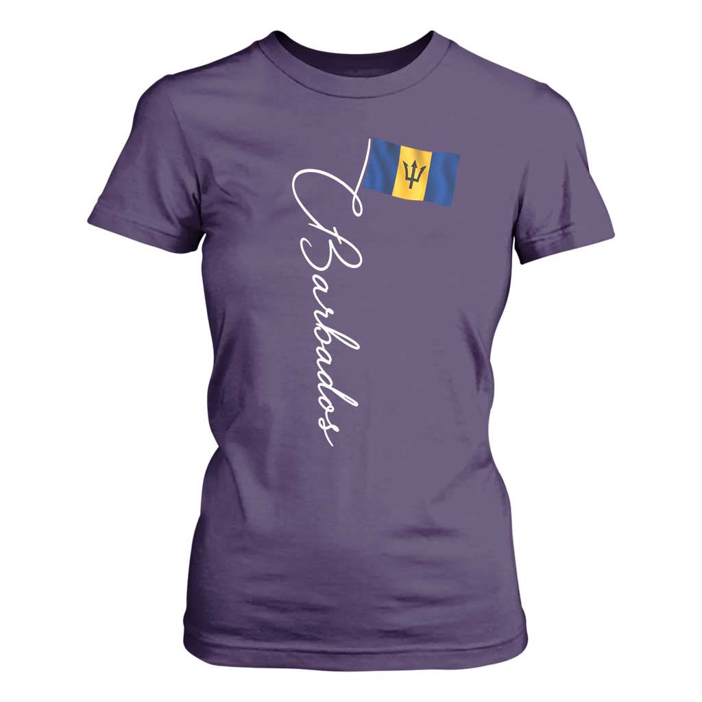 Barbados Flag T Shirt For Women Elegant Barbados Pride Patriotic Island Heritage Gift TS10 Purple Print Your Wear