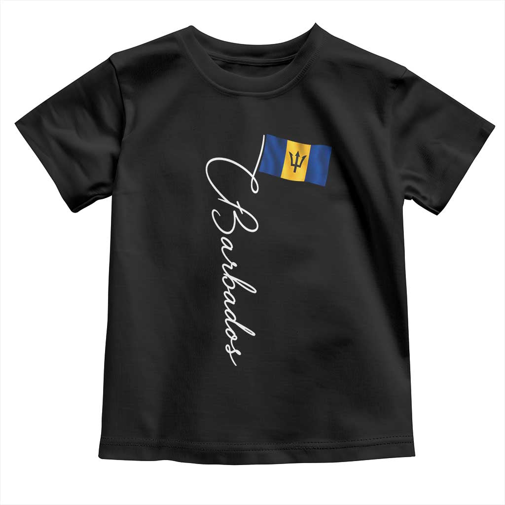 Barbados Flag Toddler T Shirt Elegant Barbados Pride Patriotic Island Heritage Gift TS10 Black Print Your Wear