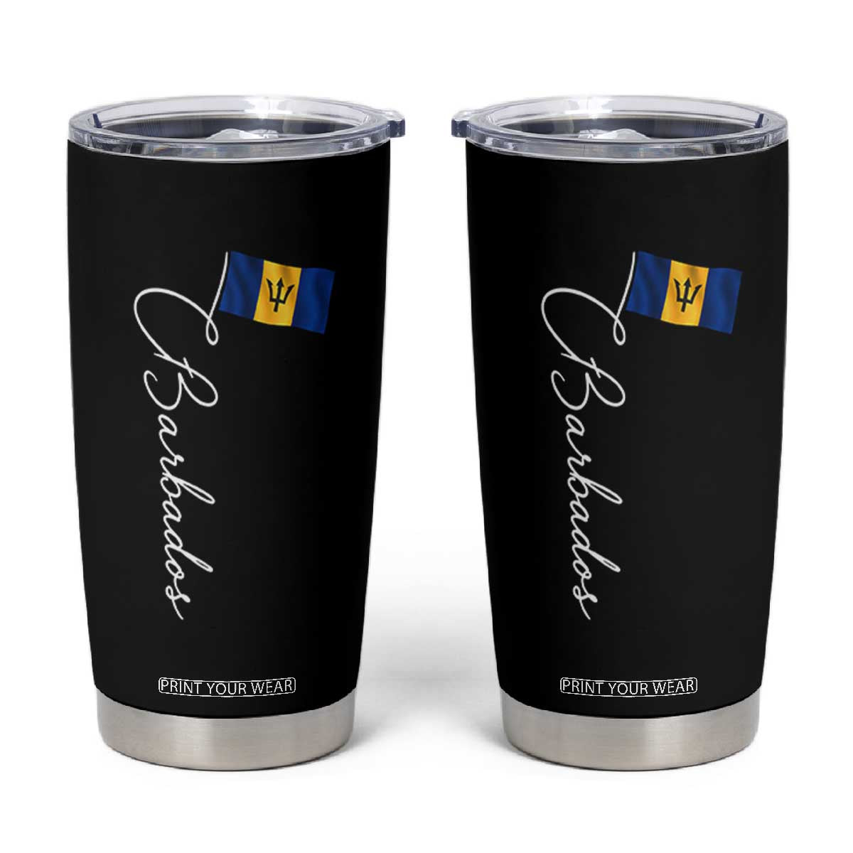 Barbados Flag Tumbler Cup Elegant Barbados Pride Patriotic Island Heritage Gift TS10 Black Print Your Wear