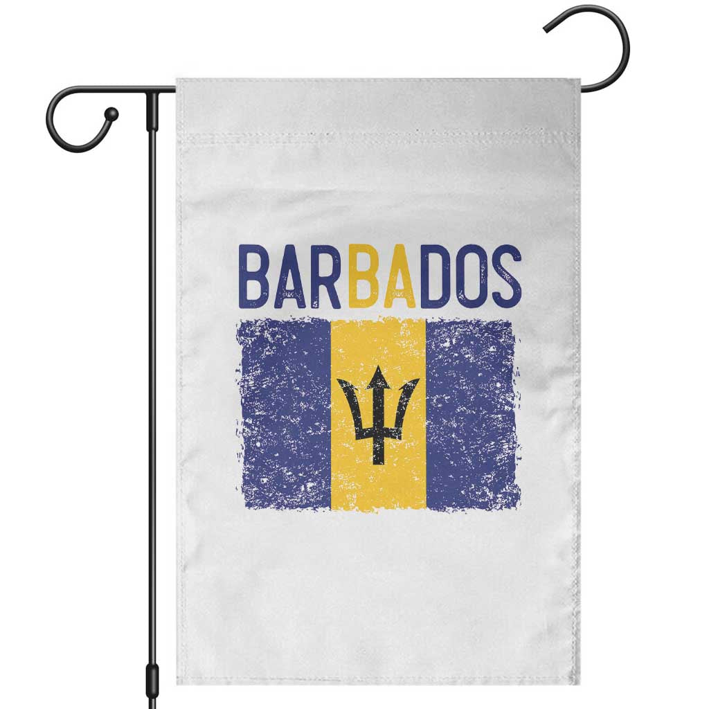 Vintage Distressed Barbados Flag Garden Flag Bajan Caribbean Heritage Patriotic Pride Gift TS10 White Print Your Wear