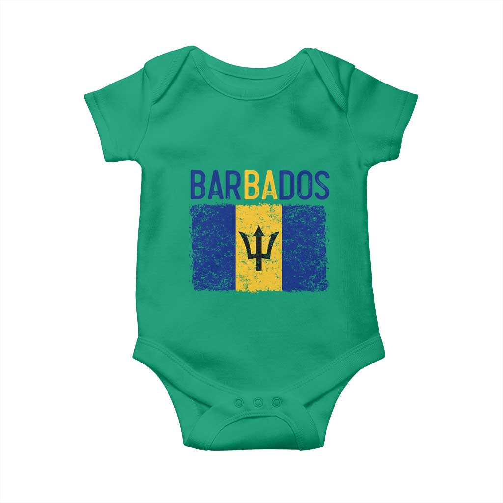 Vintage Distressed Barbados Flag Baby Onesie Bajan Caribbean Heritage Patriotic Pride Gift TS10 Irish Green Print Your Wear