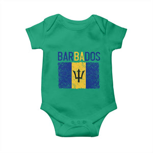 Vintage Distressed Barbados Flag Baby Onesie Bajan Caribbean Heritage Patriotic Pride Gift TS10 Irish Green Print Your Wear