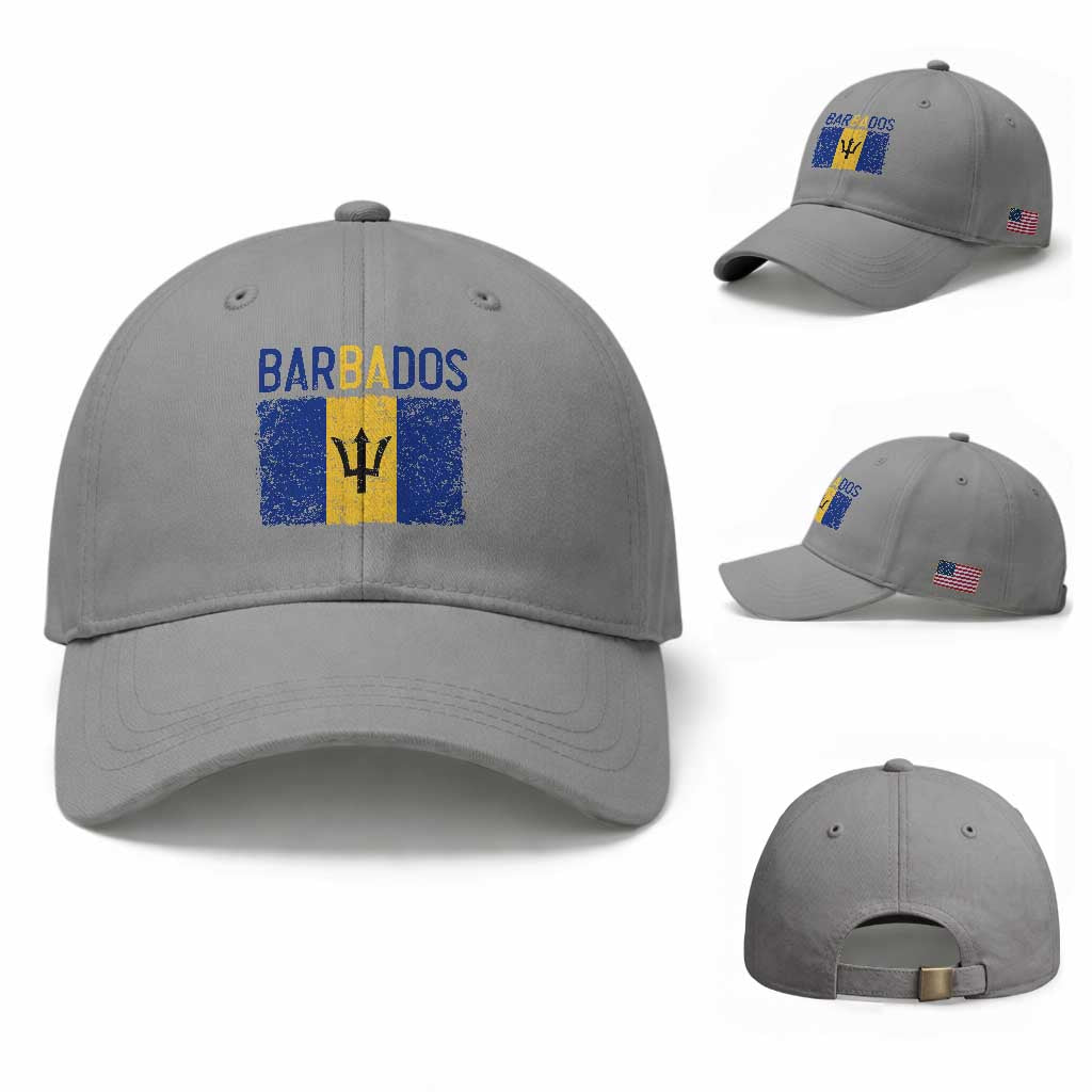 Vintage Distressed Barbados Flag Baseball Cap Bajan Caribbean Heritage Patriotic Pride Gift TS10 Baseball Cap Universal Fit Sport Gray Print Your Wear