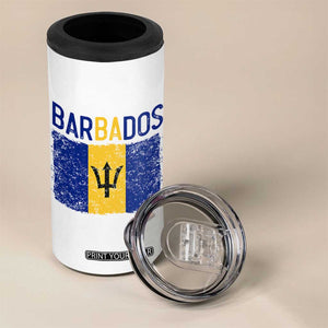 Vintage Distressed Barbados Flag 4 in 1 Can Cooler Tumbler Bajan Caribbean Heritage Patriotic Pride Gift TS10 Print Your Wear