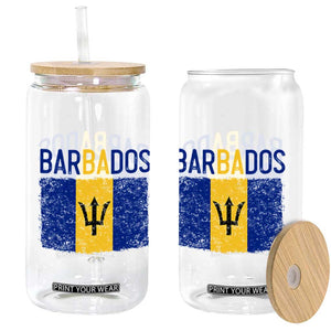Vintage Distressed Barbados Flag Glass Can Bajan Caribbean Heritage Patriotic Pride Gift TS10 Print Your Wear