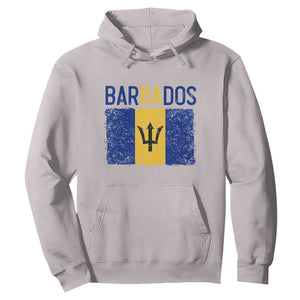Vintage Distressed Barbados Flag Hoodie Bajan Caribbean Heritage Patriotic Pride Gift TS10 Ice Gray Print Your Wear