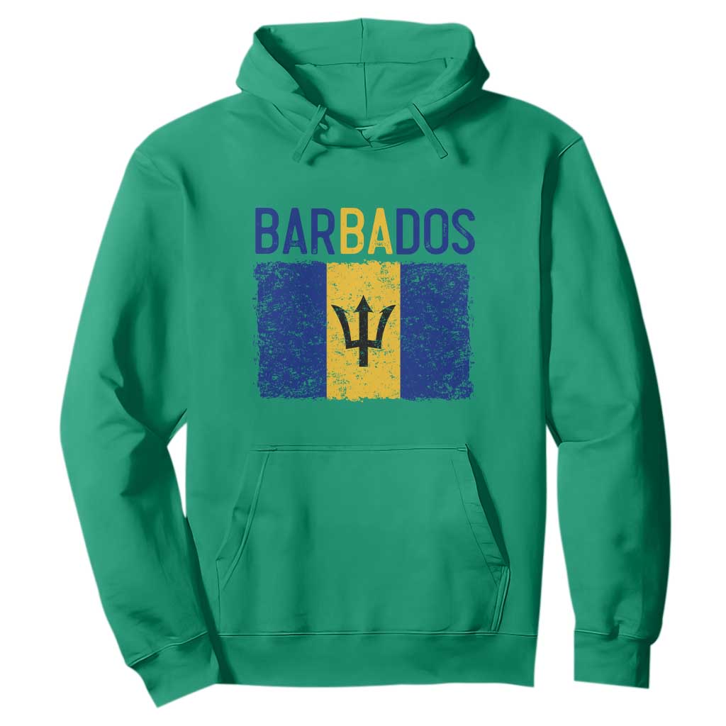 Vintage Distressed Barbados Flag Hoodie Bajan Caribbean Heritage Patriotic Pride Gift TS10 Irish Green Print Your Wear