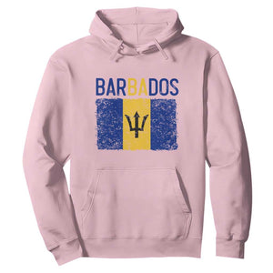 Vintage Distressed Barbados Flag Hoodie Bajan Caribbean Heritage Patriotic Pride Gift TS10 Light Pink Print Your Wear