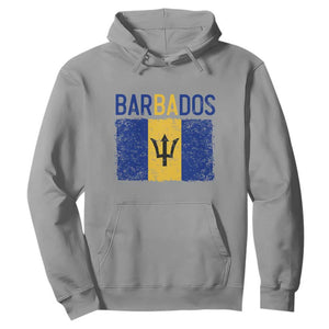 Vintage Distressed Barbados Flag Hoodie Bajan Caribbean Heritage Patriotic Pride Gift TS10 Sport Gray Print Your Wear