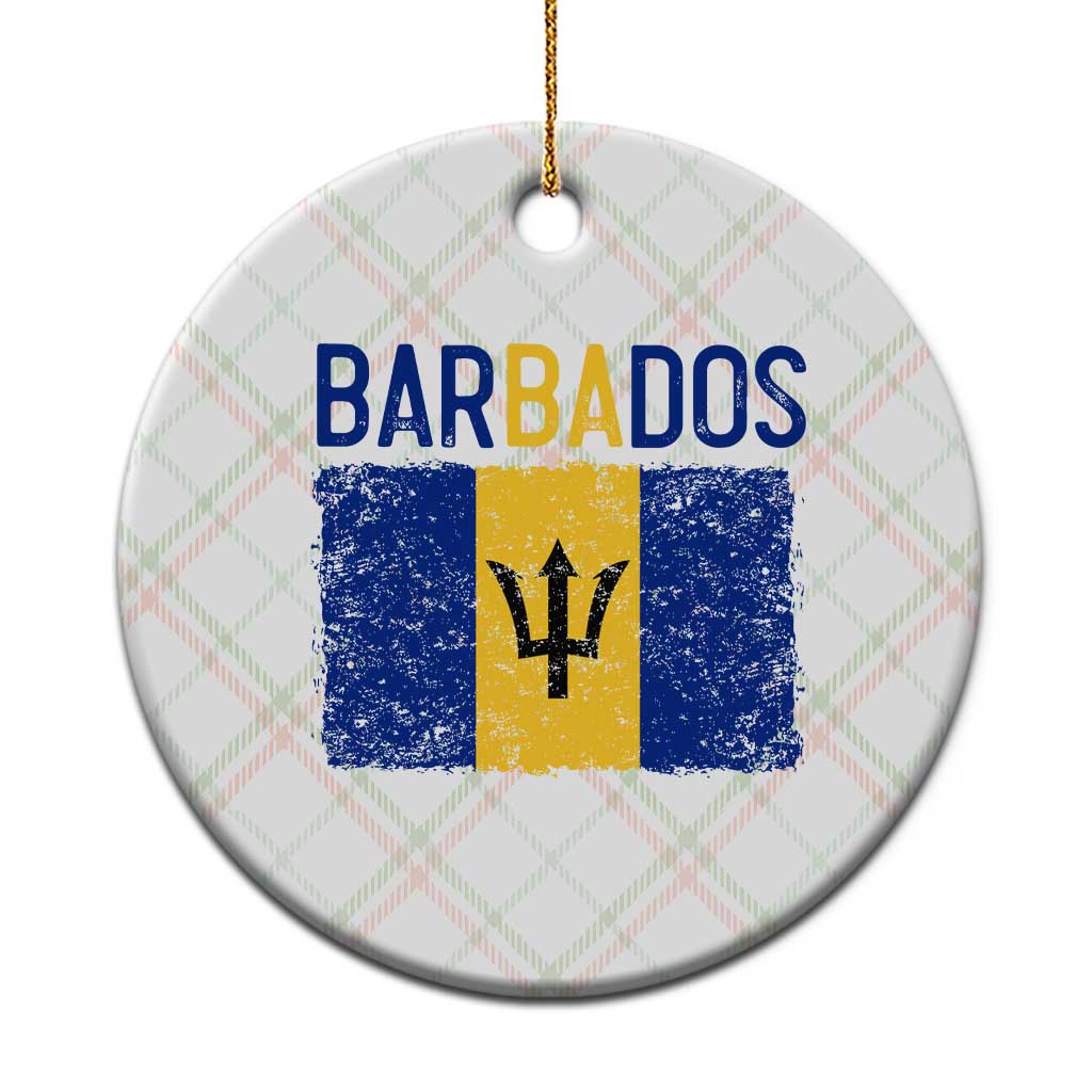 Vintage Distressed Barbados Flag Ceramic Ornament Bajan Caribbean Heritage Patriotic Pride Gift TS10 1pc Christmas Plaid Print Your Wear