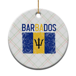 Vintage Distressed Barbados Flag Ceramic Ornament Bajan Caribbean Heritage Patriotic Pride Gift TS10 1pc Christmas Plaid Print Your Wear