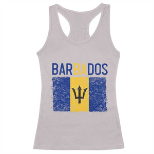 Vintage Distressed Barbados Flag Racerback Tank Top Bajan Caribbean Heritage Patriotic Pride Gift TS10 Ice Gray Print Your Wear