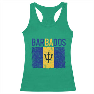 Vintage Distressed Barbados Flag Racerback Tank Top Bajan Caribbean Heritage Patriotic Pride Gift TS10 Irish Green Print Your Wear