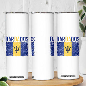 Vintage Distressed Barbados Flag Skinny Tumbler Bajan Caribbean Heritage Patriotic Pride Gift TS10 Print Your Wear
