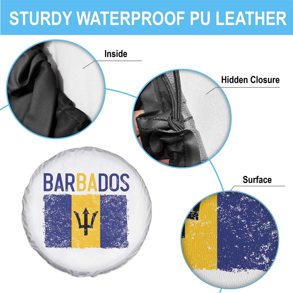 Vintage Distressed Barbados Flag Spare Tire Cover Bajan Caribbean Heritage Patriotic Pride Gift TS10 Print Your Wear