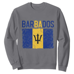 Vintage Distressed Barbados Flag Sweatshirt Bajan Caribbean Heritage Patriotic Pride Gift TS10 Charcoal Print Your Wear