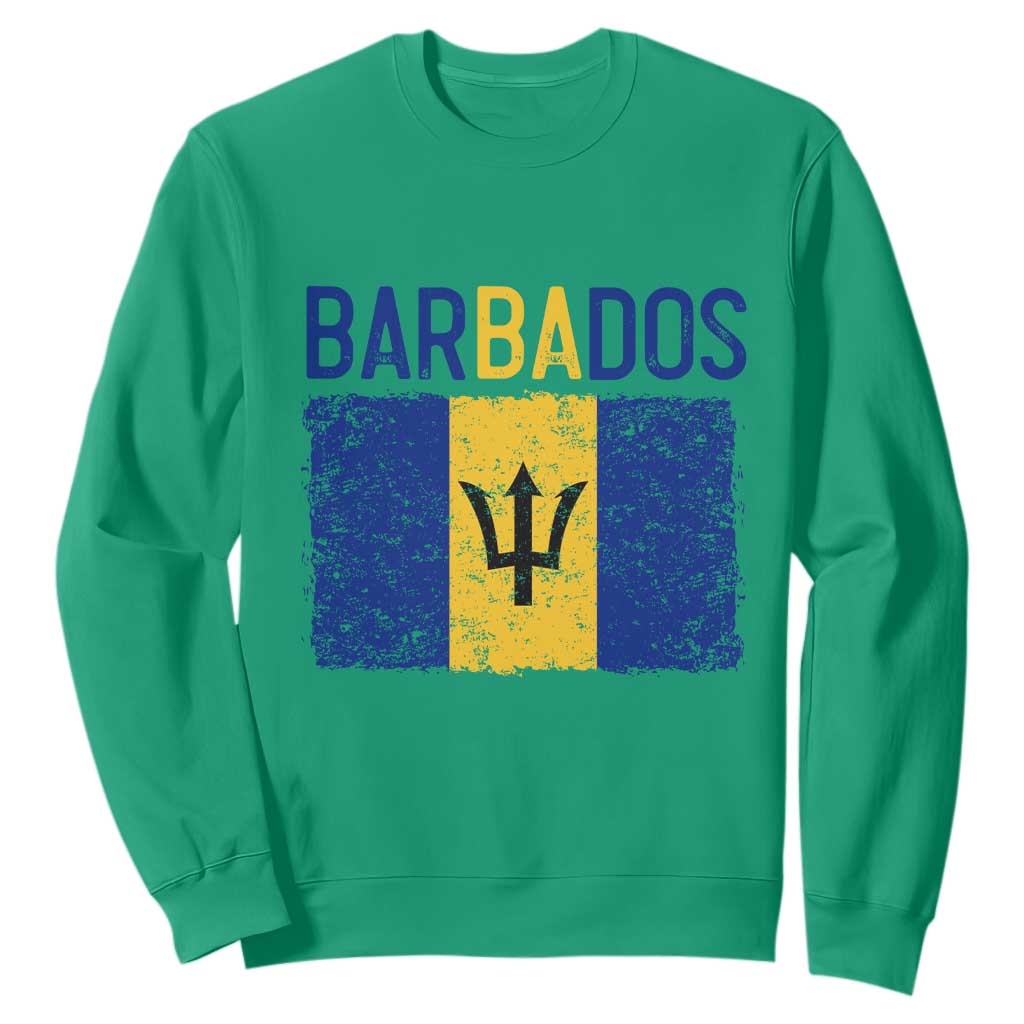 Vintage Distressed Barbados Flag Sweatshirt Bajan Caribbean Heritage Patriotic Pride Gift TS10 Irish Green Print Your Wear