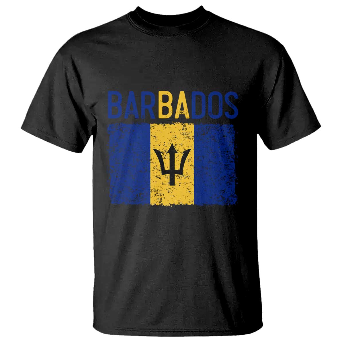 Vintage Distressed Barbados Flag T Shirt Bajan Caribbean Heritage Patriotic Pride Gift TS10 Print Your Wear