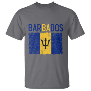 Vintage Distressed Barbados Flag T Shirt Bajan Caribbean Heritage Patriotic Pride Gift TS10 Charcoal Print Your Wear