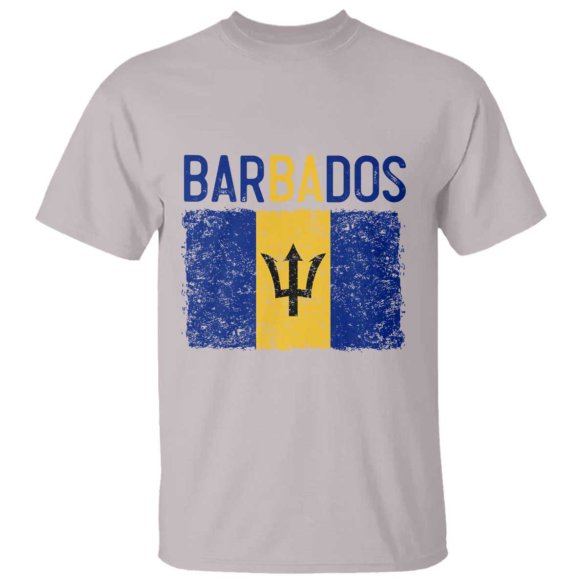 Vintage Distressed Barbados Flag T Shirt Bajan Caribbean Heritage Patriotic Pride Gift TS10 Ice Gray Print Your Wear