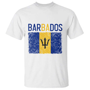 Vintage Distressed Barbados Flag T Shirt Bajan Caribbean Heritage Patriotic Pride Gift TS10 White Print Your Wear