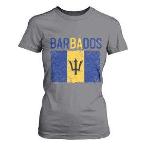 Vintage Distressed Barbados Flag T Shirt For Women Bajan Caribbean Heritage Patriotic Pride Gift TS10 Charcoal Print Your Wear
