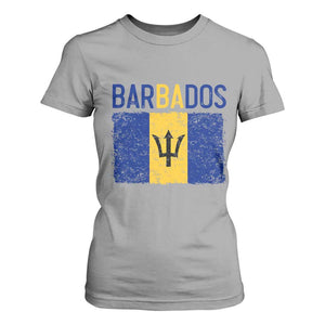 Vintage Distressed Barbados Flag T Shirt For Women Bajan Caribbean Heritage Patriotic Pride Gift TS10 Sport Gray Print Your Wear