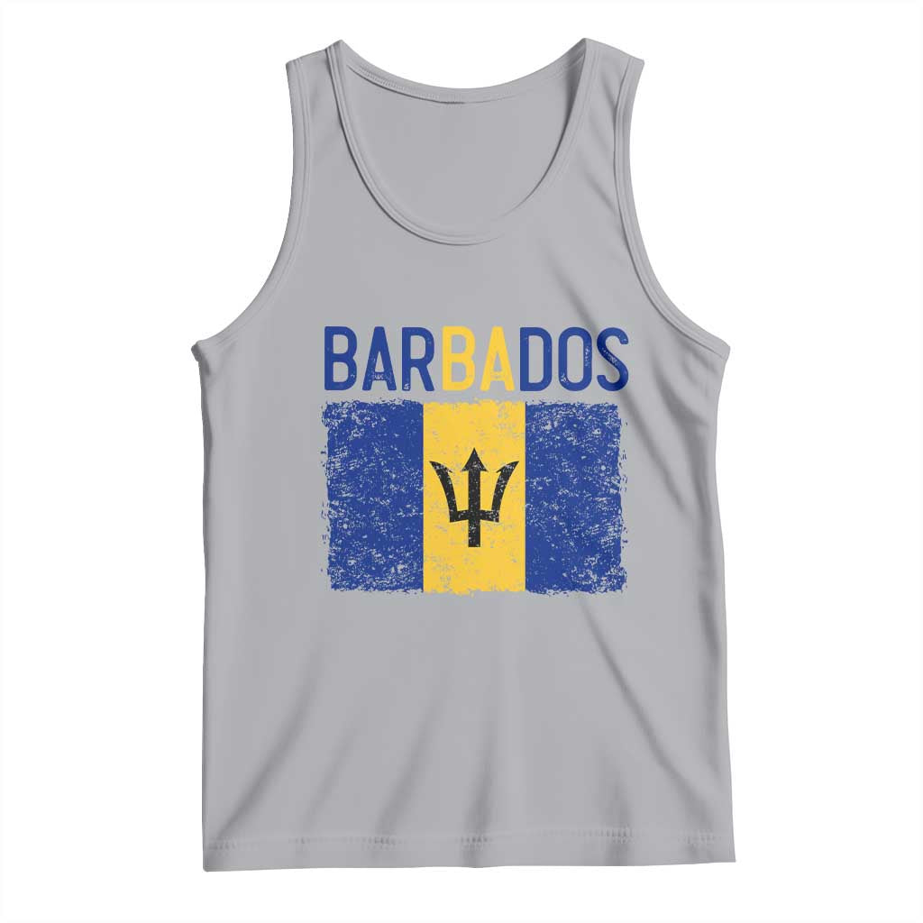 Vintage Distressed Barbados Flag Tank Top Bajan Caribbean Heritage Patriotic Pride Gift TS10 Athletic Heather Print Your Wear