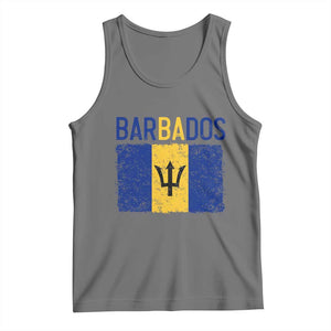 Vintage Distressed Barbados Flag Tank Top Bajan Caribbean Heritage Patriotic Pride Gift TS10 Black Heather Print Your Wear