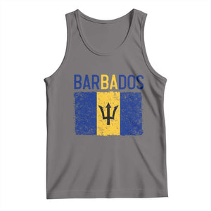 Vintage Distressed Barbados Flag Tank Top Bajan Caribbean Heritage Patriotic Pride Gift TS10 Deep Heather Print Your Wear