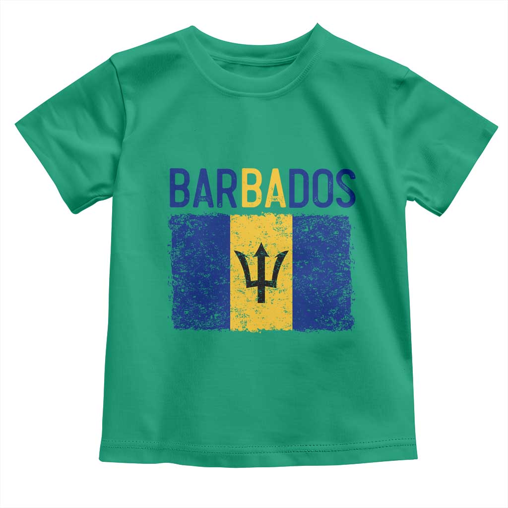 Vintage Distressed Barbados Flag Toddler T Shirt Bajan Caribbean Heritage Patriotic Pride Gift TS10 Irish Green Print Your Wear