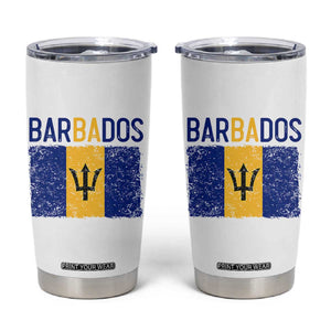Vintage Distressed Barbados Flag Tumbler Cup Bajan Caribbean Heritage Patriotic Pride Gift TS10 White Print Your Wear