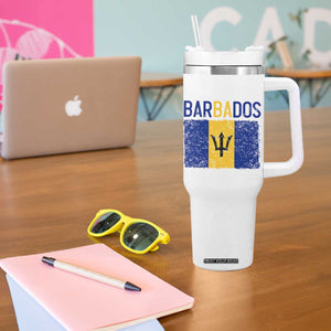 Vintage Distressed Barbados Flag Tumbler With Handle Bajan Caribbean Heritage Patriotic Pride Gift TS10 Print Your Wear