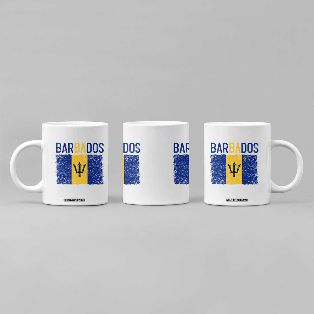 Vintage Distressed Barbados Flag Coffee Mug Bajan Caribbean Heritage Patriotic Pride Gift TS10 Print Your Wear