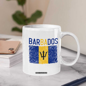 Vintage Distressed Barbados Flag Coffee Mug Bajan Caribbean Heritage Patriotic Pride Gift TS10 Print Your Wear