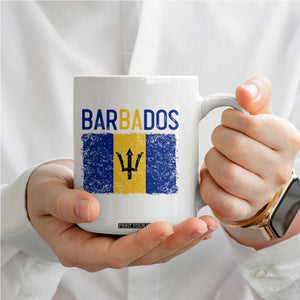 Vintage Distressed Barbados Flag Coffee Mug Bajan Caribbean Heritage Patriotic Pride Gift TS10 Print Your Wear