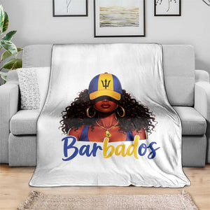 Bajan Girl Throw Blanket Barbados Flag Caribbean Heritage Pride Graphic Gift TS10 Print Your Wear