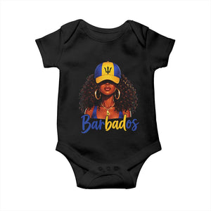 Bajan Girl Baby Onesie Barbados Flag Caribbean Heritage Pride Graphic Gift TS10 Black Print Your Wear