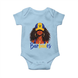 Bajan Girl Baby Onesie Barbados Flag Caribbean Heritage Pride Graphic Gift TS10 Light Blue Print Your Wear