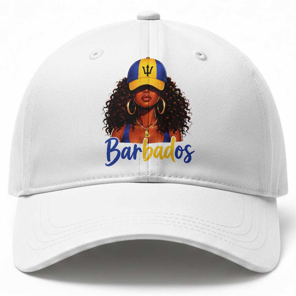 Bajan Girl Baseball Cap Barbados Flag Caribbean Heritage Pride Graphic Gift TS10 Print Your Wear