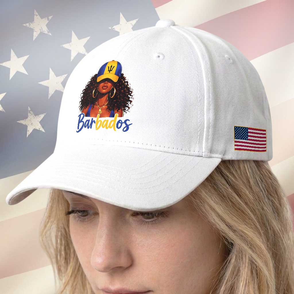 Bajan Girl Baseball Cap Barbados Flag Caribbean Heritage Pride Graphic Gift TS10 Print Your Wear