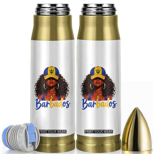 Bajan Girl Bullet Tumbler Barbados Flag Caribbean Heritage Pride Graphic Gift TS10 White Print Your Wear