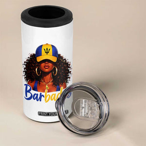 Bajan Girl 4 in 1 Can Cooler Tumbler Barbados Flag Caribbean Heritage Pride Graphic Gift TS10 Print Your Wear