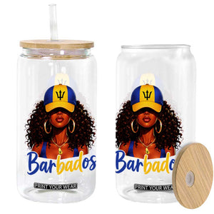 Bajan Girl Glass Can Barbados Flag Caribbean Heritage Pride Graphic Gift TS10 Print Your Wear