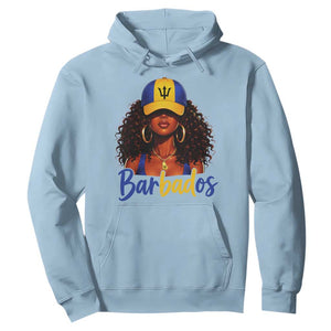 Bajan Girl Hoodie Barbados Flag Caribbean Heritage Pride Graphic Gift TS10 Light Blue Print Your Wear