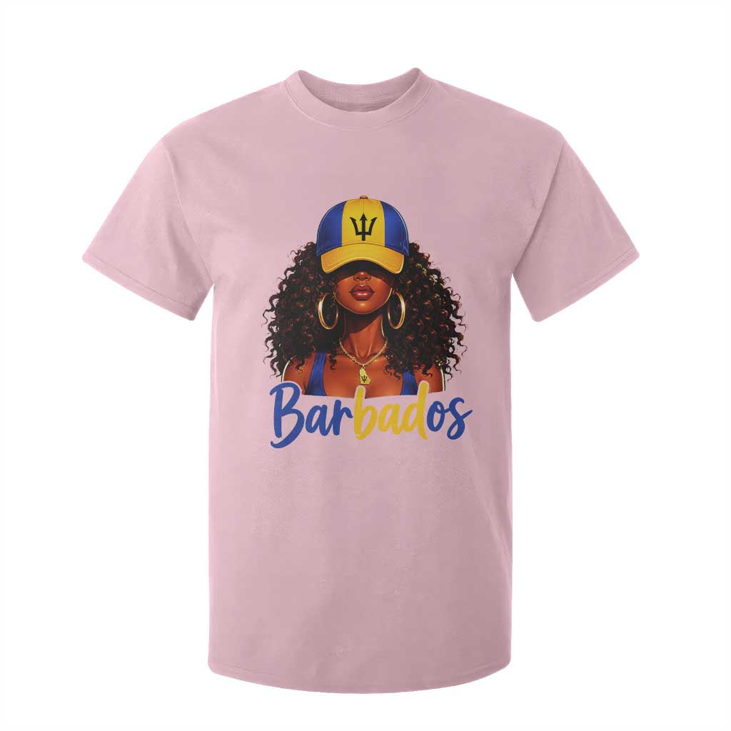Bajan Girl T Shirt For Kid Barbados Flag Caribbean Heritage Pride Graphic Gift TS10 Light Pink Print Your Wear