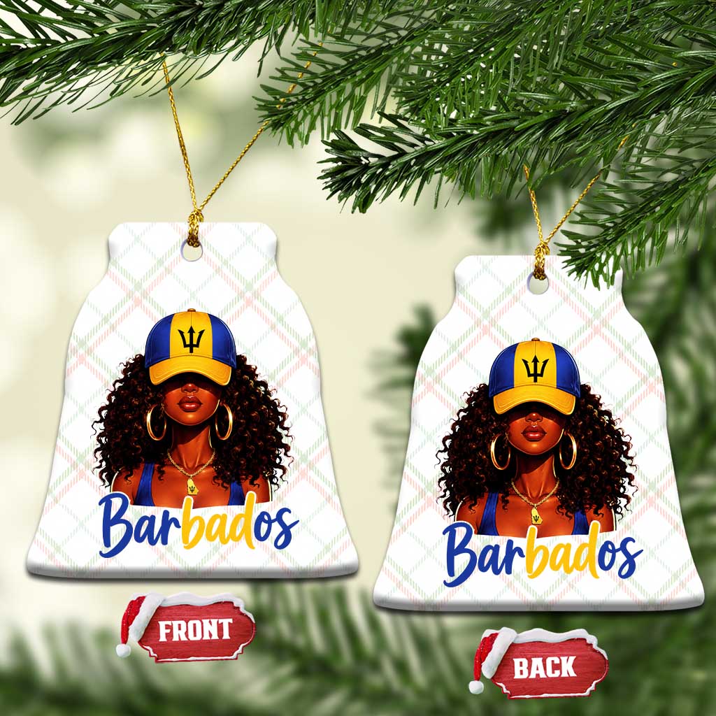 Bajan Girl Ceramic Ornament Barbados Flag Caribbean Heritage Pride Graphic Gift TS10 Print Your Wear